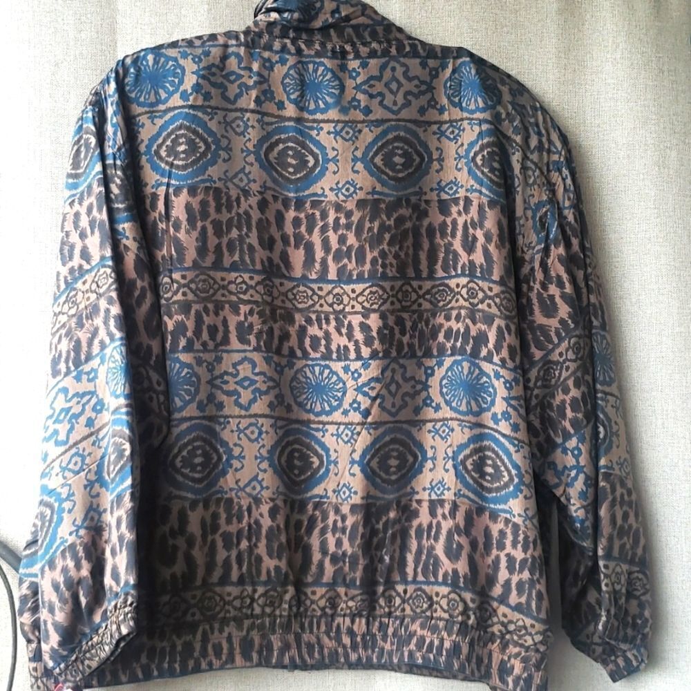 💛 Vintage 80th Silk bomber jacket. Size L - Picture 6 of 8